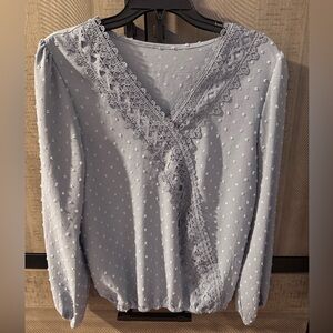 Blue Lace Detail Top